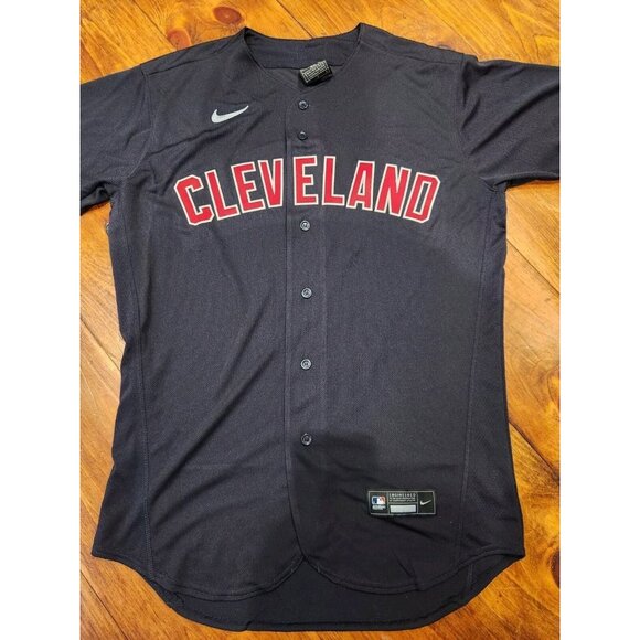 Nike Cleveland Indians Authentic Collection Blue Jersey Mens 44 Blank NWOT Rare - Picture 1 of 6